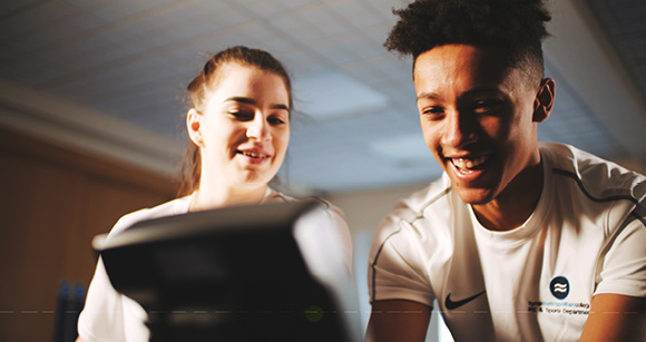 Students in the gym