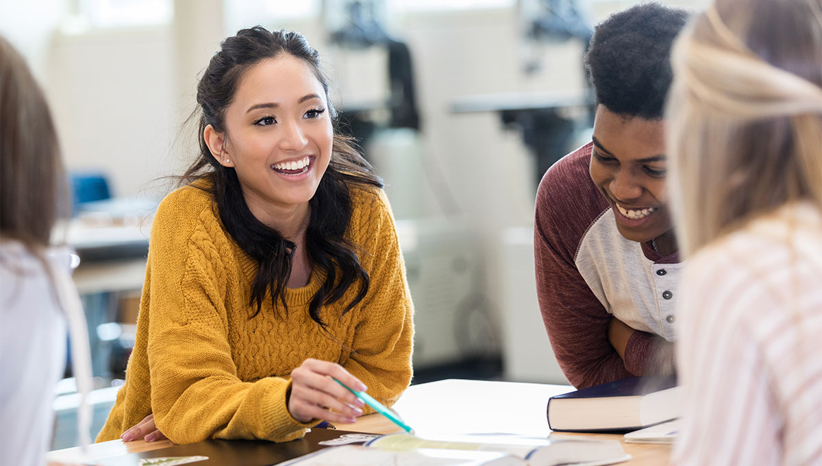 Students studying together