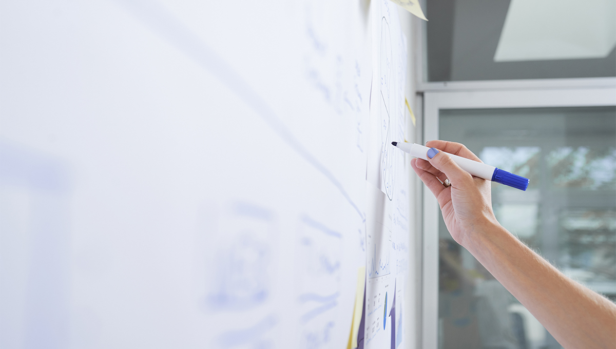 Hand writing on a board