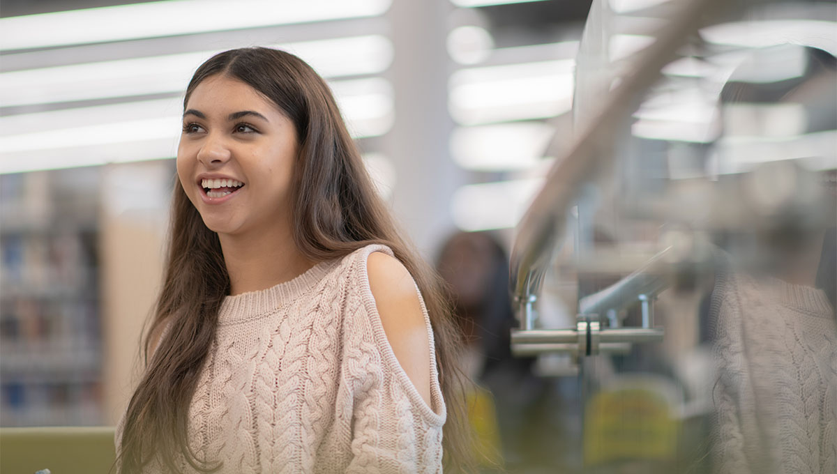 Student smiling