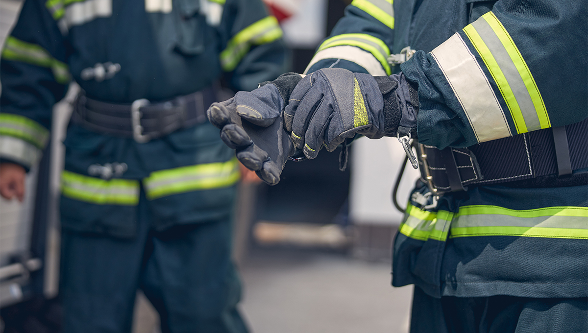 Hand of a firefighter