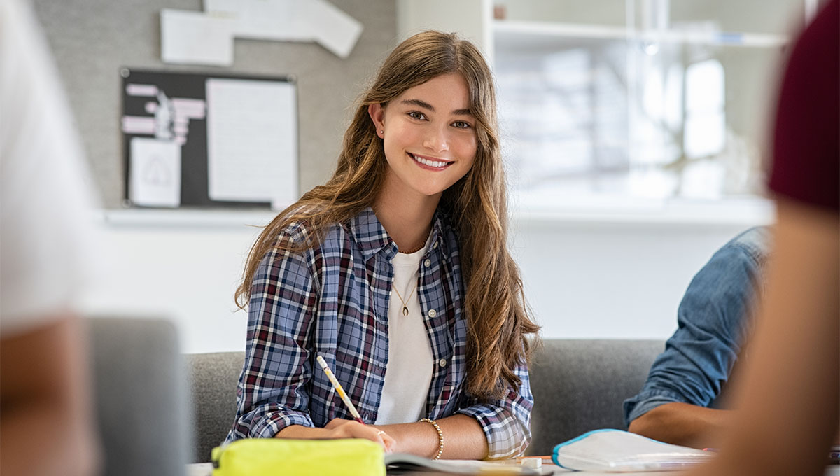 Student smiling