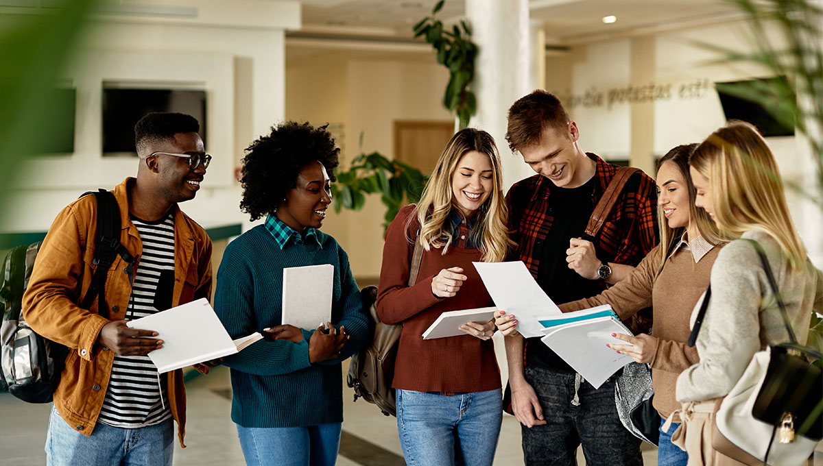 Group of students smiling