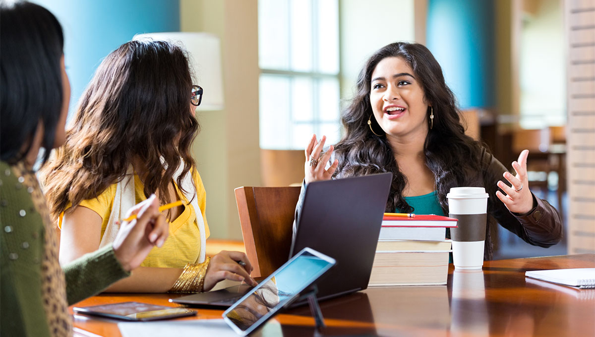 Students studying