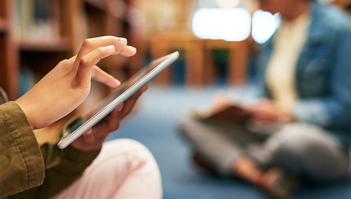 Student using tablet