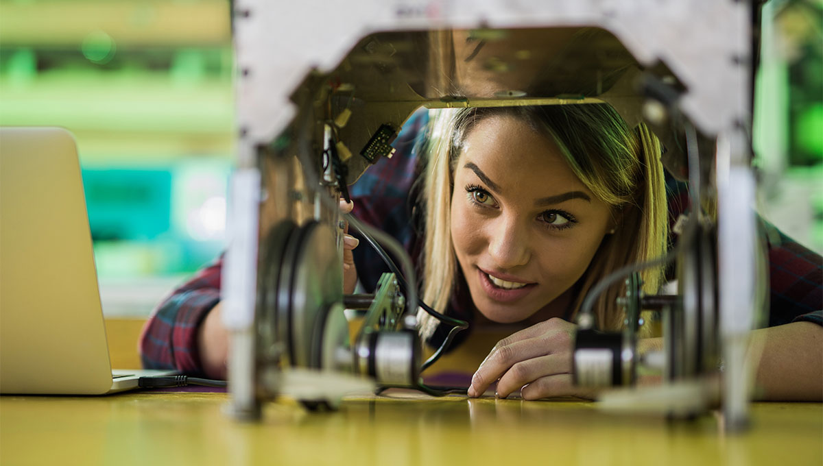 Student working in a laboratory